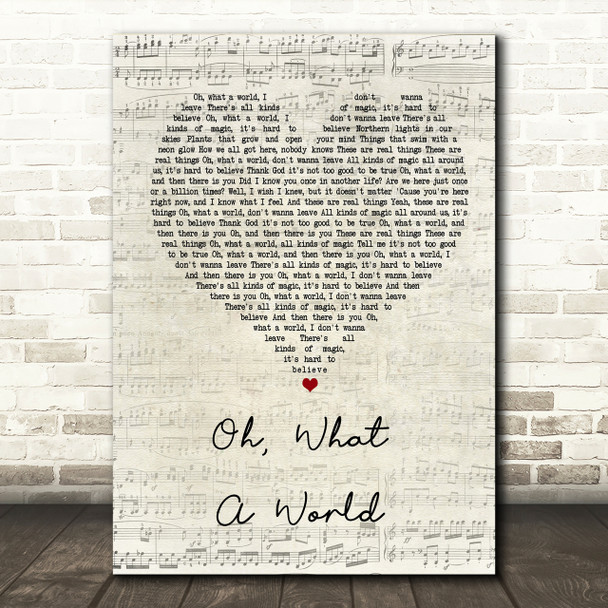 Kacey Musgraves Oh, What A World Script Heart Song Lyric Print