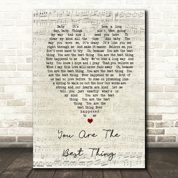 You Are The Best Thing Ray LaMontagne Script Heart Song Lyric Print