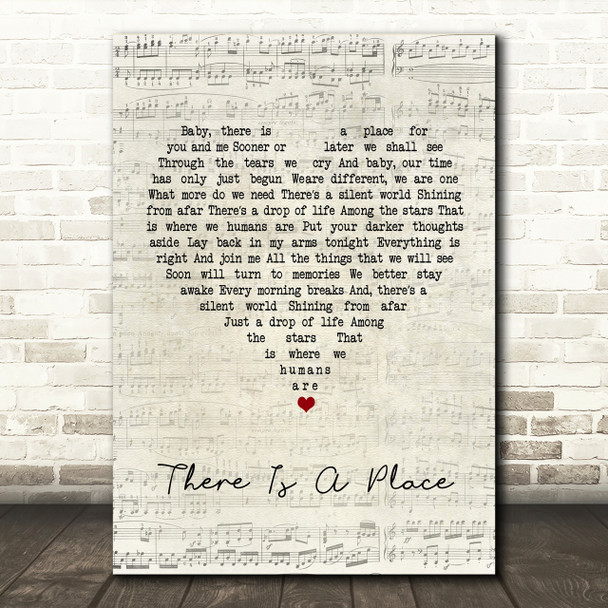Morten Harket There Is A Place Script Heart Song Lyric Print