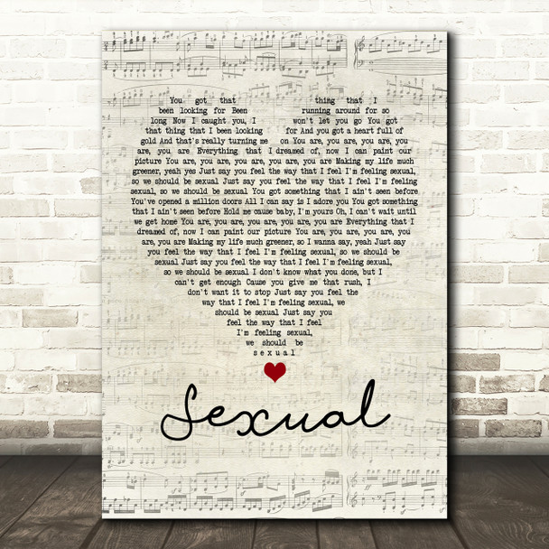 NEIKED Sexual Script Heart Song Lyric Print