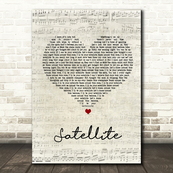 Nickelback Satellite Script Heart Song Lyric Print