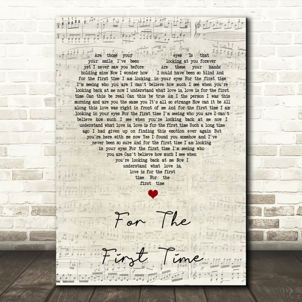 Rod Stewart For The First Time Script Heart Song Lyric Print