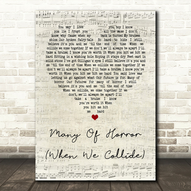 Biffy Clyro Many Of Horror (When We Collide) Script Heart Song Lyric Print