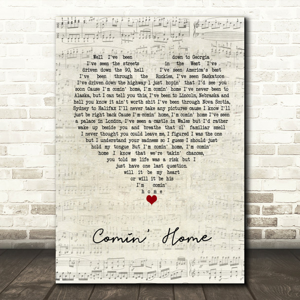 City And Colour Comin' Home Script Heart Song Lyric Print