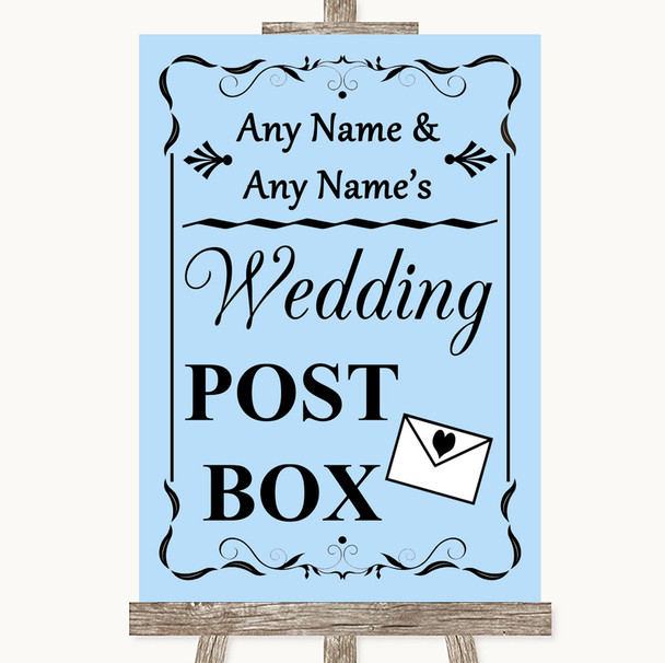 Blue Card Post Box Personalized Wedding Sign