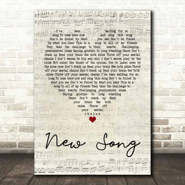 Howard Jones New Song Script Heart Song Lyric Print