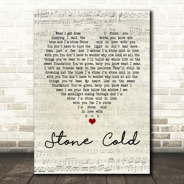 Jimmy Barnes Stone Cold Script Heart Song Lyric Print