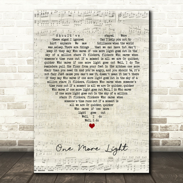 Linkin Park One More Light Script Heart Song Lyric Print