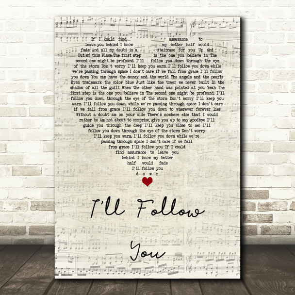 Shinedown I'll Follow You Script Heart Song Lyric Print