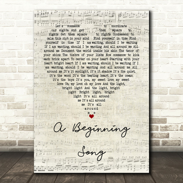 The Decemberists A Beginning Song Script Heart Song Lyric Print