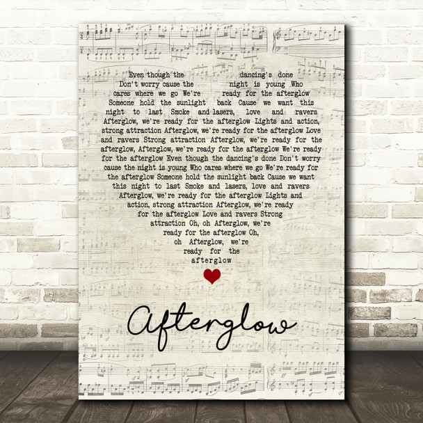 Wilkinson Afterglow Script Heart Song Lyric Print