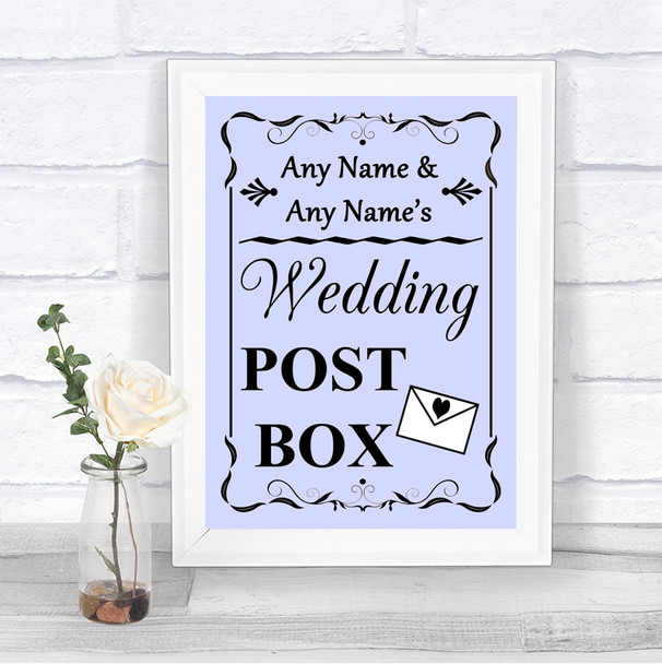 Lilac Card Post Box Personalized Wedding Sign