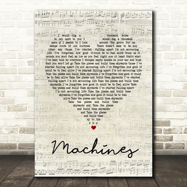 Biffy Clyro Machines Script Heart Song Lyric Print