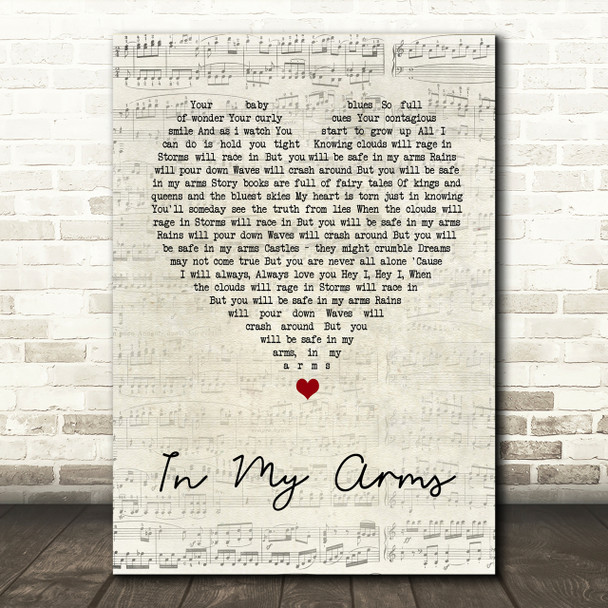 Plumb In My Arms Script Heart Song Lyric Print