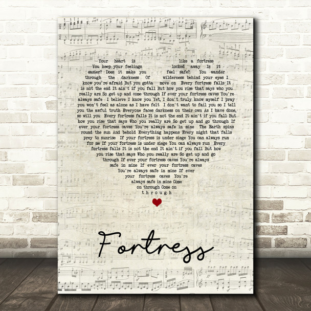 Queens of the Stone Age Fortress Script Heart Song Lyric Print