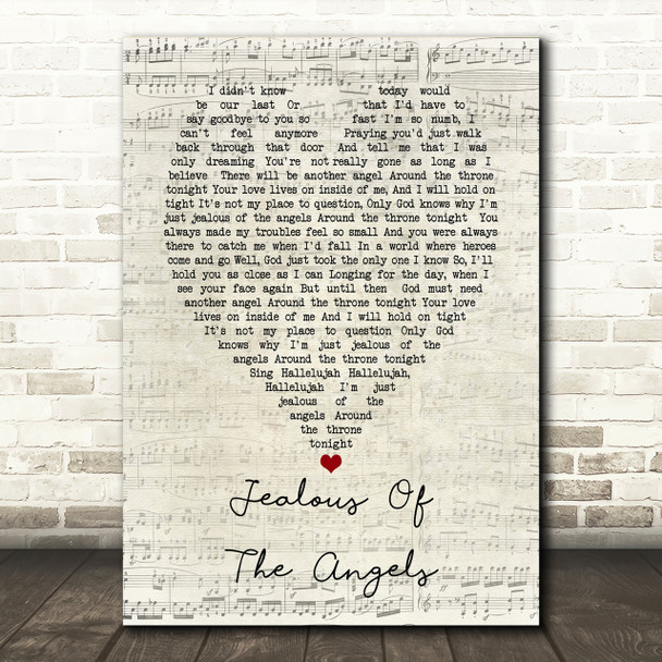 Katherine Jenkins Jealous Of The Angels Script Heart Song Lyric Print