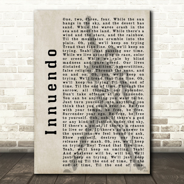 Queen Innuendo Shadow Song Lyric Print