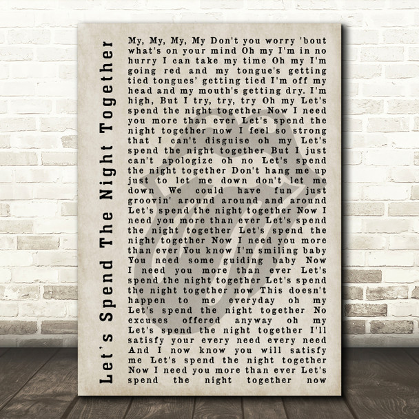 The Rolling Stones Lets Spend The Night Together Shadow Song Lyric Print