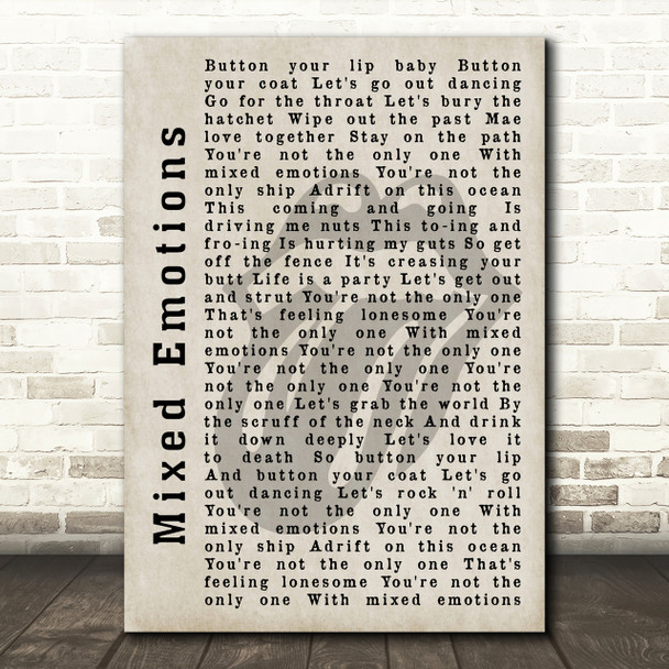 The Rolling Stones Mixed Emotions Shadow Song Lyric Print