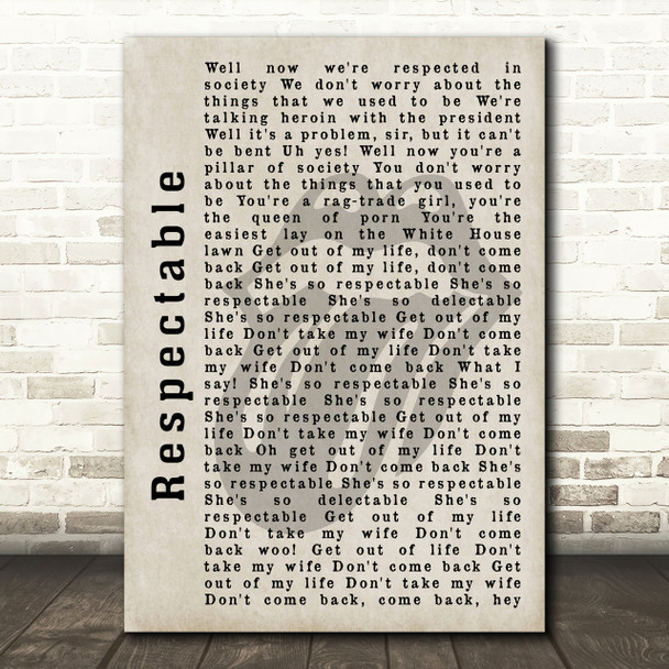 The Rolling Stones Respectable Shadow Song Lyric Print