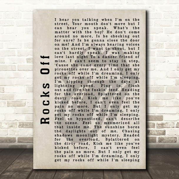 The Rolling Stones Rocks Off Shadow Song Lyric Print