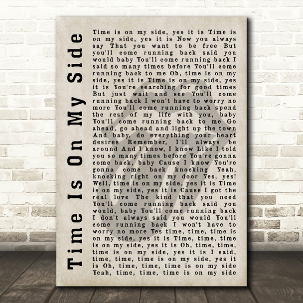 The Rolling Stones Time Is On My Side Shadow Song Lyric Print