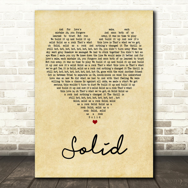 Ashford & Simpson Solid Vintage Heart Song Lyric Print