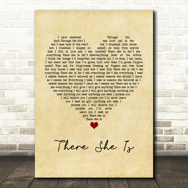 Frank Turner There She Is Vintage Heart Song Lyric Print