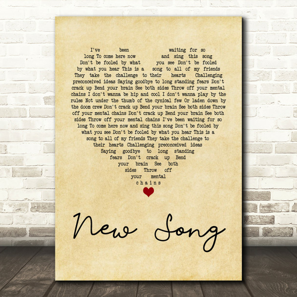 Howard Jones New Song Vintage Heart Song Lyric Print