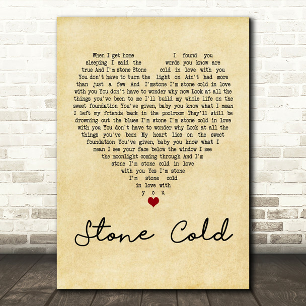 Jimmy Barnes Stone Cold Vintage Heart Song Lyric Print