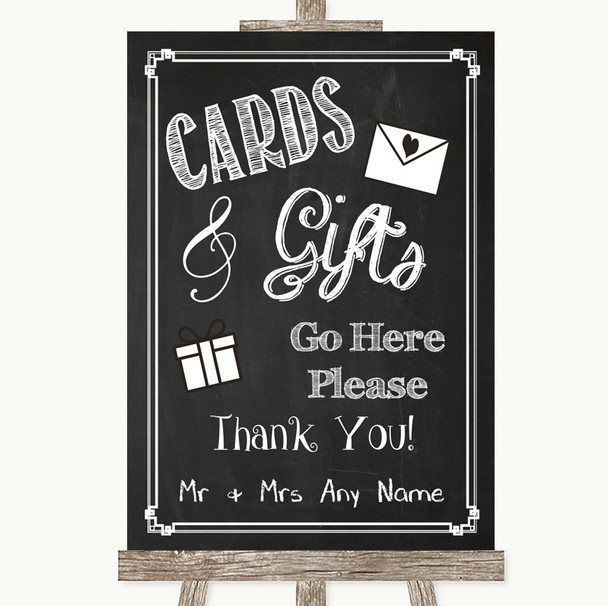 Chalk Style Cards & Gifts Table Personalized Wedding Sign