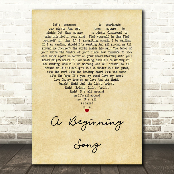 The Decemberists A Beginning Song Vintage Heart Song Lyric Print
