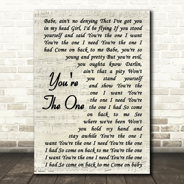 Greta Van Fleet You're The One Song Lyric Vintage Script Print