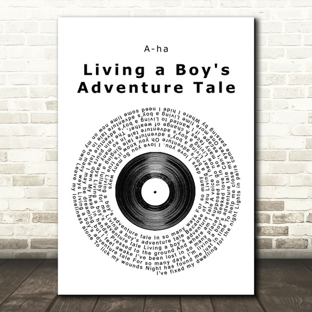 A-ha Living a Boy's Adventure Tale Vinyl Record Song Lyric Print