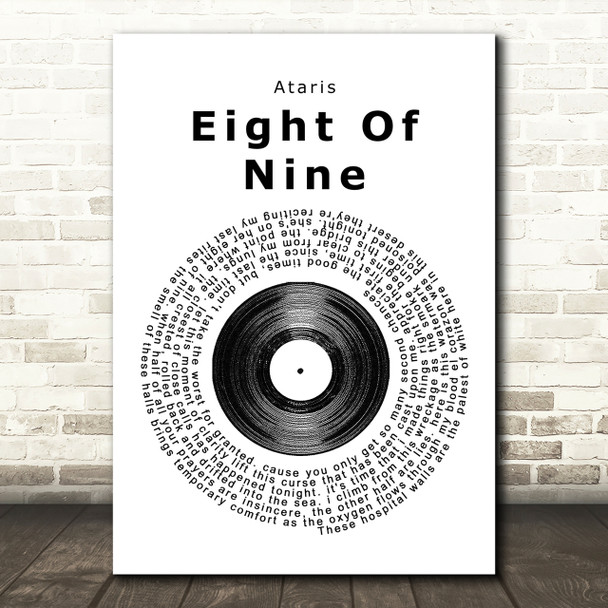 Ataris Eight Of Nine Vinyl Record Song Lyric Print