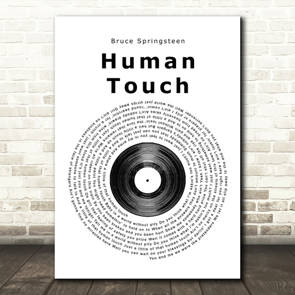 Bruce Springsteen Human Touch Vinyl Record Song Lyric Print