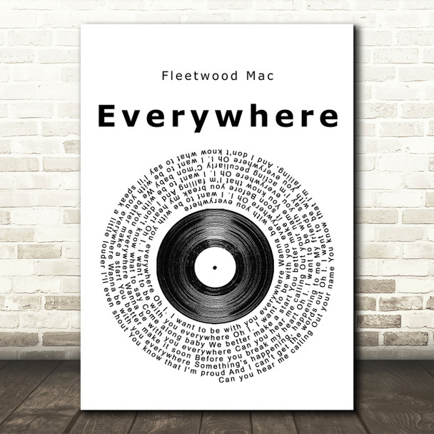 Fleetwood Mac Everywhere Vinyl Record Song Lyric Print