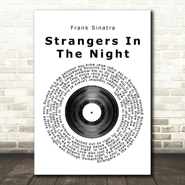 Frank Sinatra Strangers In The Night Vinyl Record Song Lyric Print