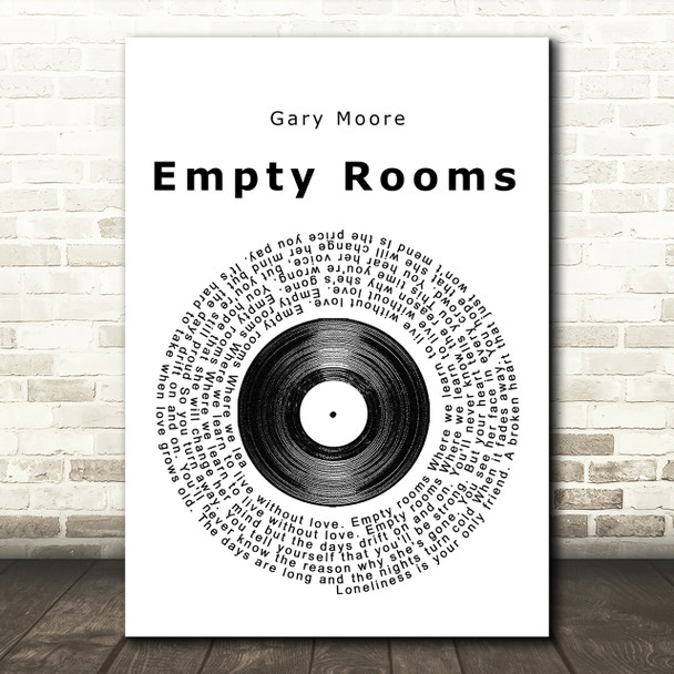 Gary Moore Empty Rooms Vinyl Record Song Lyric Print