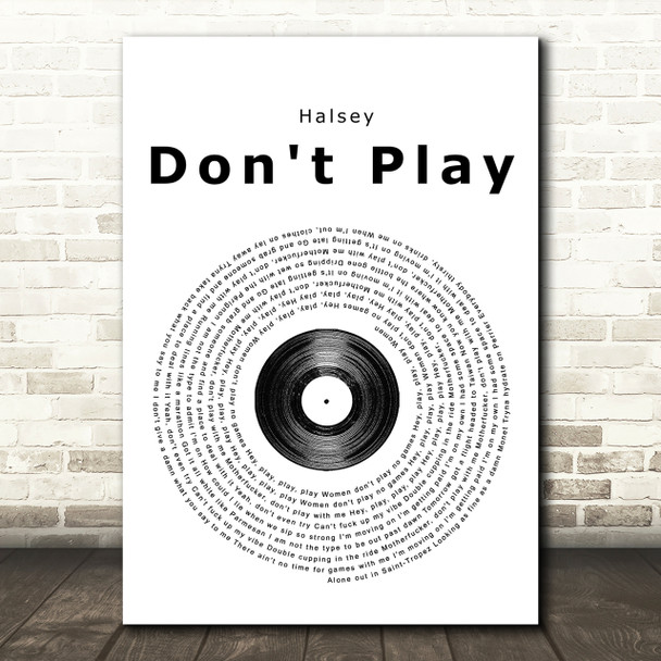 Halsey Don't Play Vinyl Record Song Lyric Print