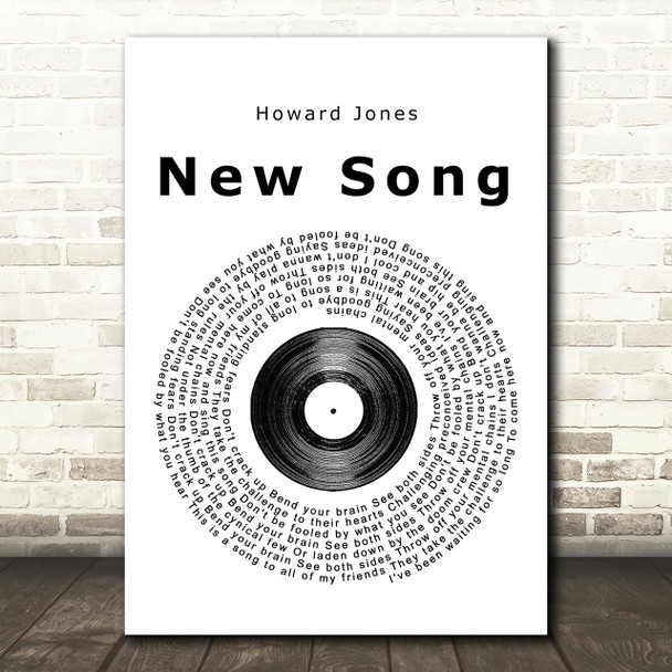 Howard Jones New Song Vinyl Record Song Lyric Print