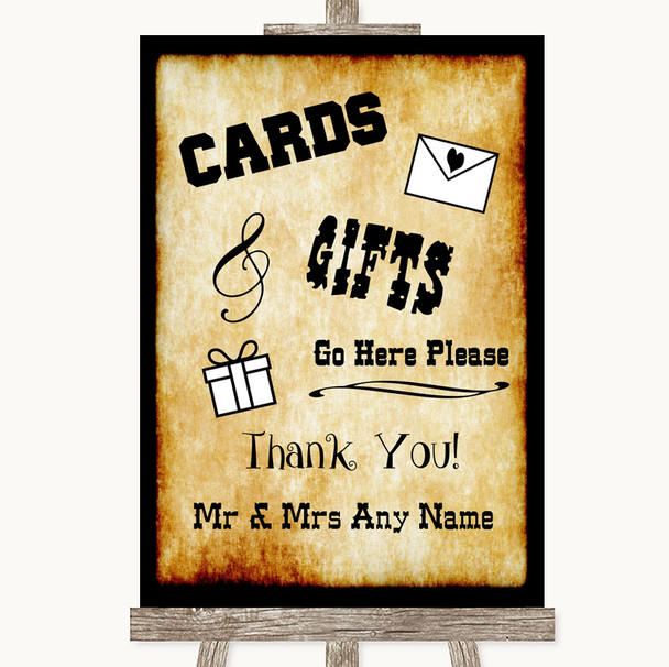 Western Cards & Gifts Table Personalized Wedding Sign