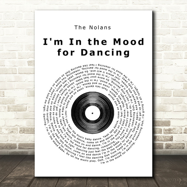 The Nolans I'm In the Mood for Dancing Vinyl Record Song Lyric Print