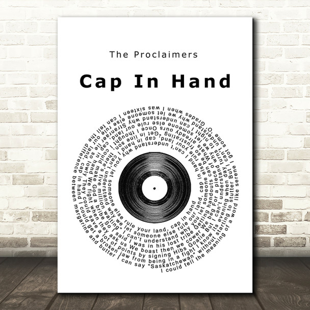 The Proclaimers Cap In Hand Vinyl Record Song Lyric Print