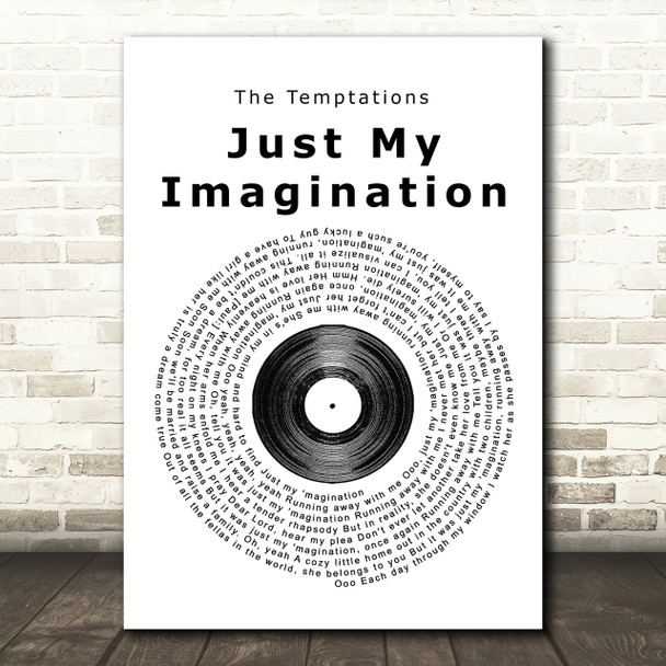 The Temptations Just My Imagination Vinyl Record Song Lyric Print