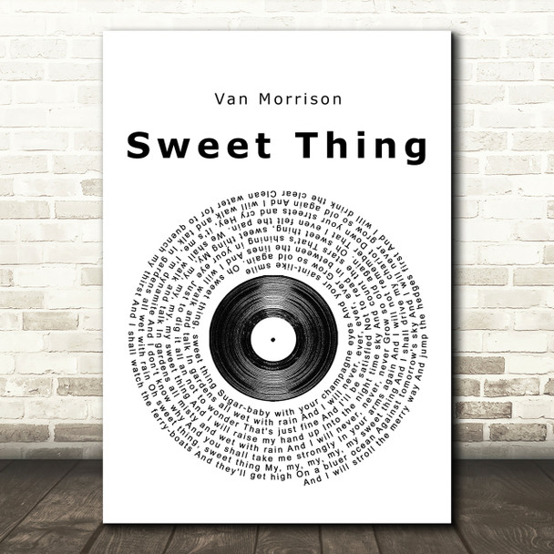 Van Morrison Sweet Thing Vinyl Record Song Lyric Print