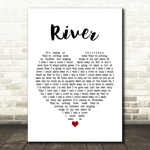 Joni Mitchell River Heart Song Lyric Print