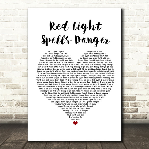 Billy Ocean Red Light Spells Danger Heart Song Lyric Print