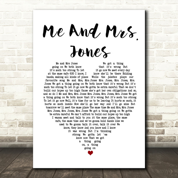 Billy Paul Me And Mrs Jones Heart Song Lyric Print