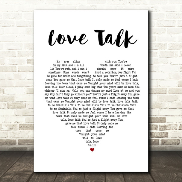 Blossoms Love Talk Heart Song Lyric Print